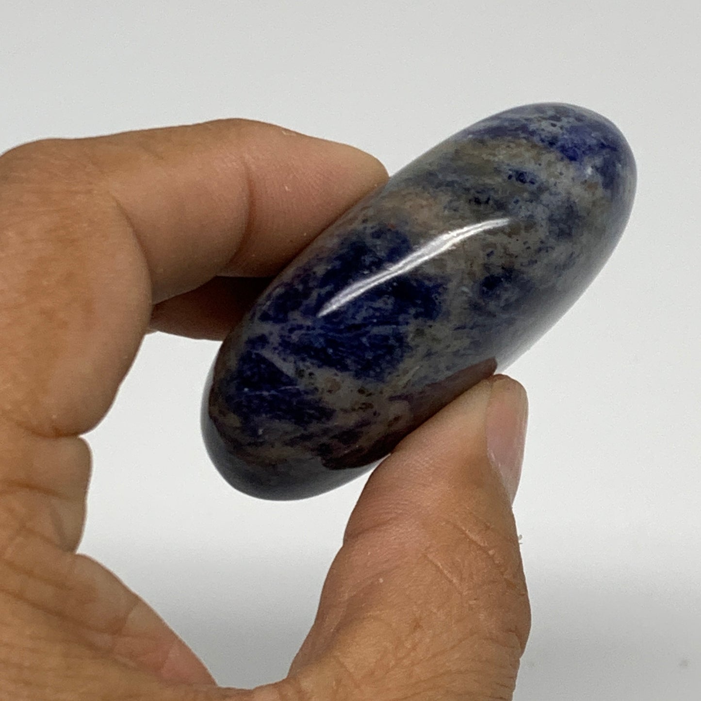 83.6g, 2.2"x1.7"x0.9", Sodalite Palm-Stone Crystal Polished Handmade, B34844