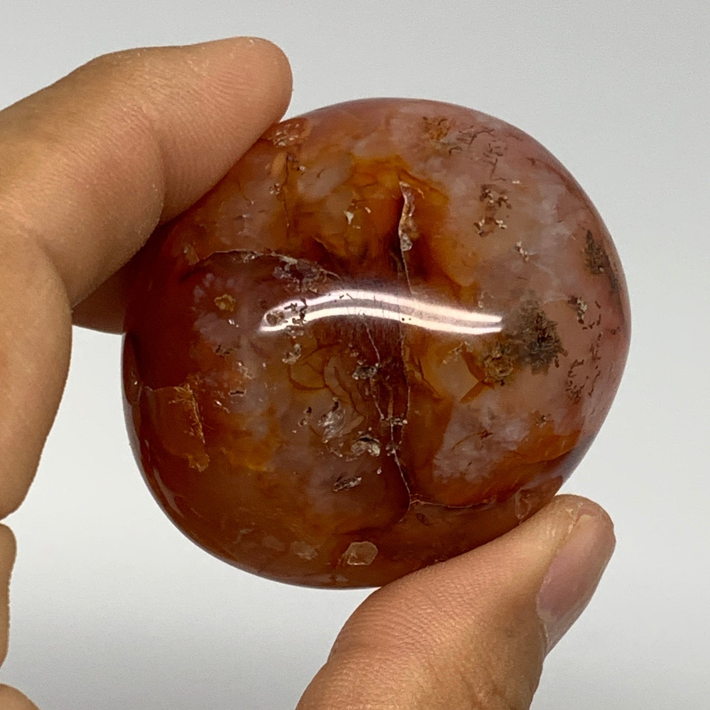 2.2 lbs, 1.7"-2.2", 13pcs, Red Carnelian Palm-Stone Polished Crystals, B28381