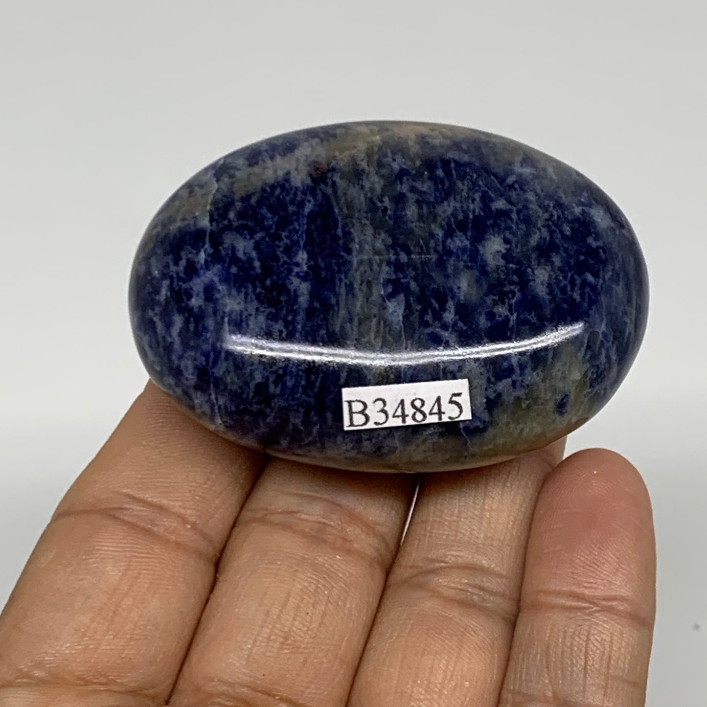 82.8g, 2.3"x1.7"x0.8", Sodalite Palm-Stone Crystal Polished Handmade, B34845