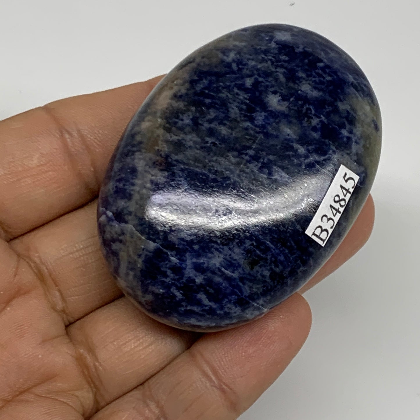 82.8g, 2.3"x1.7"x0.8", Sodalite Palm-Stone Crystal Polished Handmade, B34845