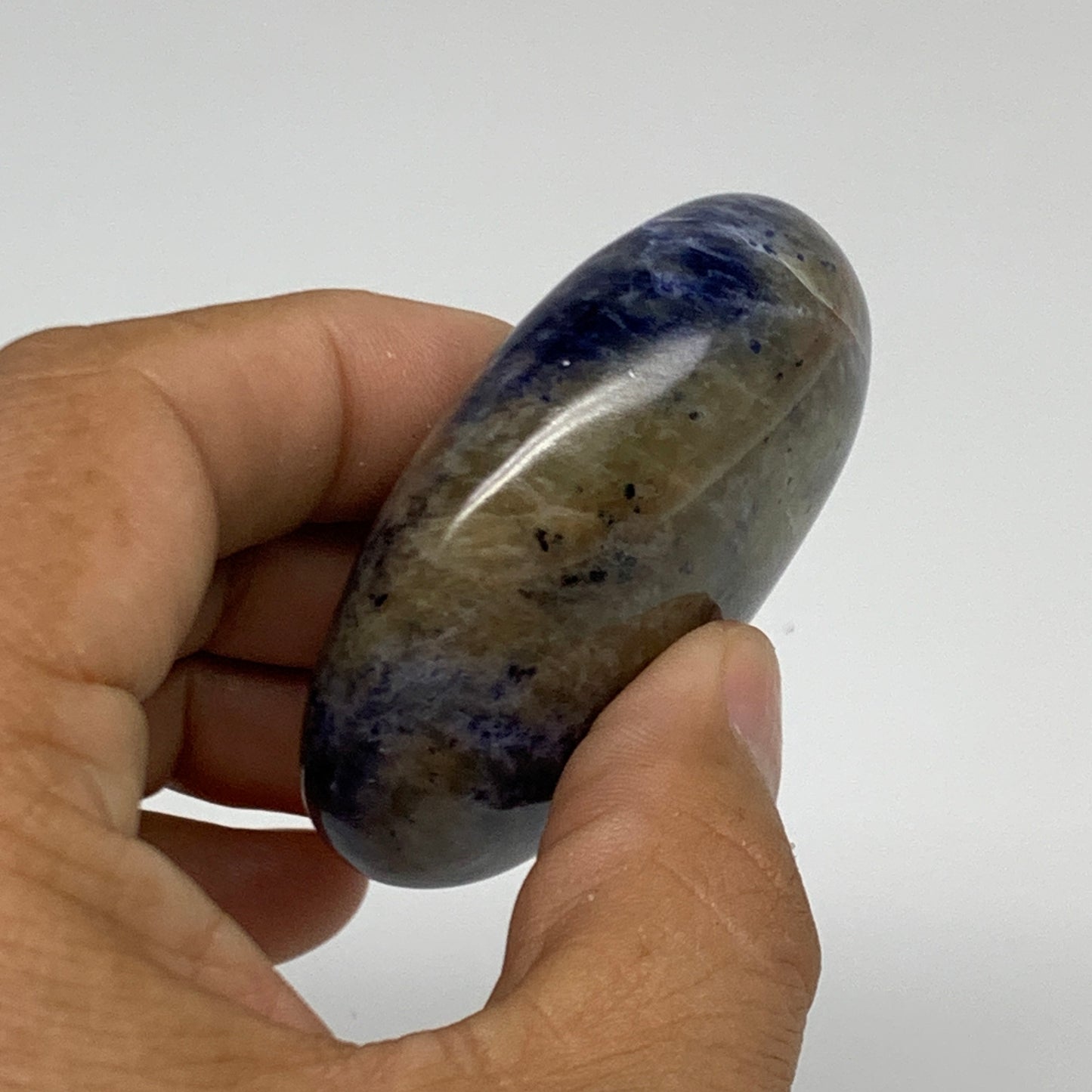 82.8g, 2.3"x1.7"x0.8", Sodalite Palm-Stone Crystal Polished Handmade, B34845