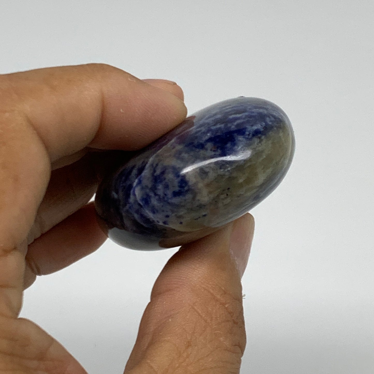 82.8g, 2.3"x1.7"x0.8", Sodalite Palm-Stone Crystal Polished Handmade, B34845