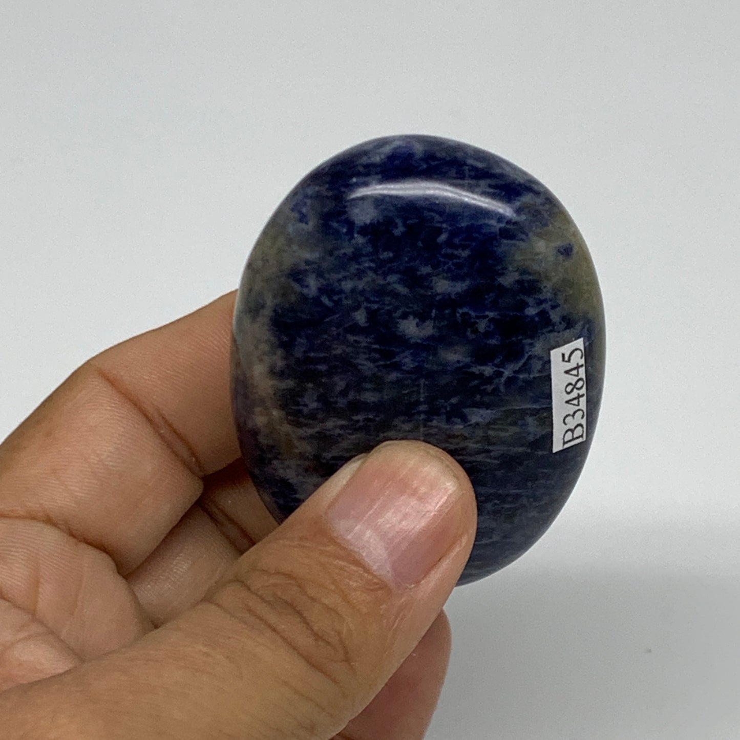 82.8g, 2.3"x1.7"x0.8", Sodalite Palm-Stone Crystal Polished Handmade, B34845