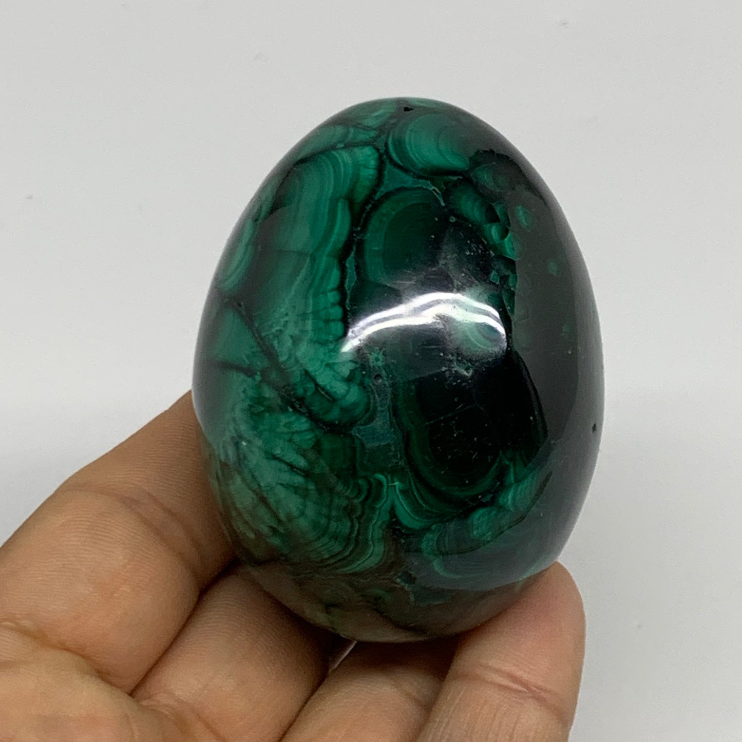 0.54 lbs, 2.4"x1.8", Natural Solid Malachite Egg Polished Gemstone @Congo, B3276