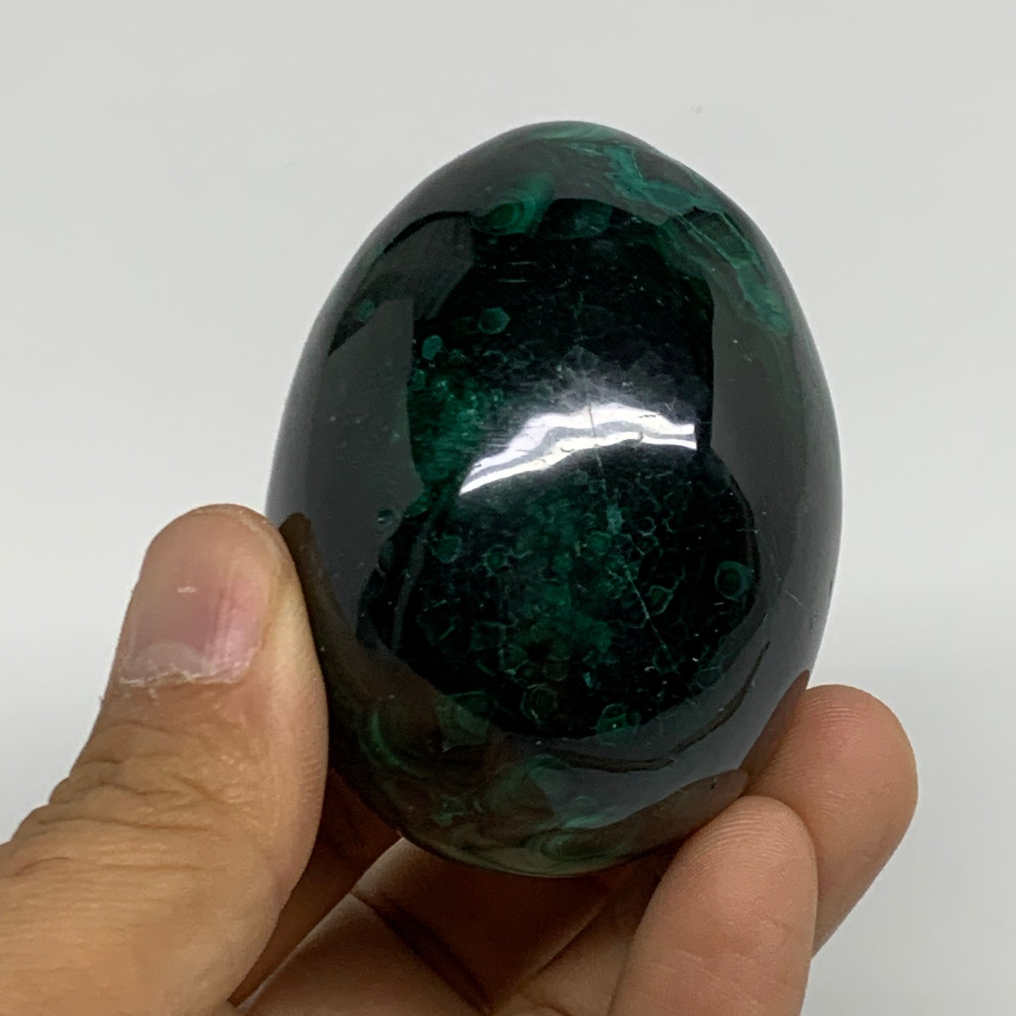 0.54 lbs, 2.4"x1.8", Natural Solid Malachite Egg Polished Gemstone @Congo, B3276