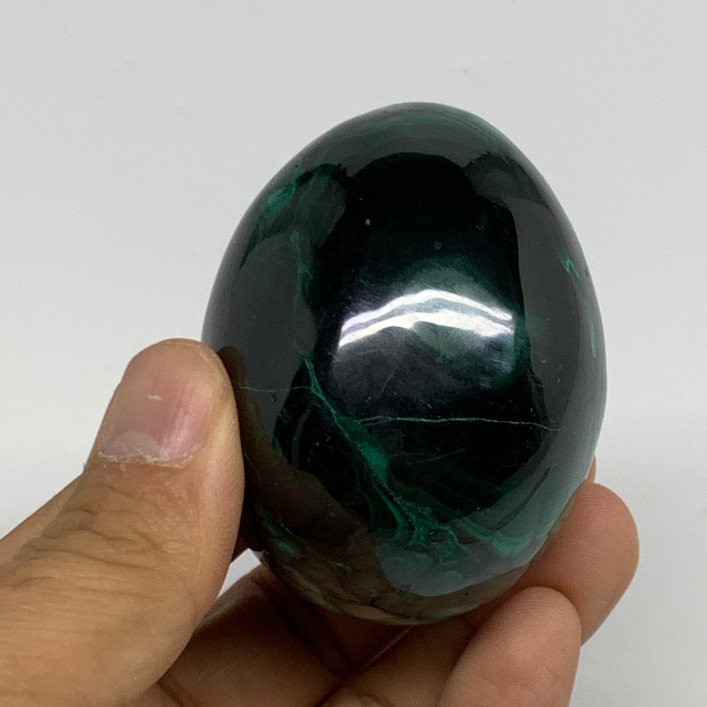 0.54 lbs, 2.4"x1.8", Natural Solid Malachite Egg Polished Gemstone @Congo, B3276