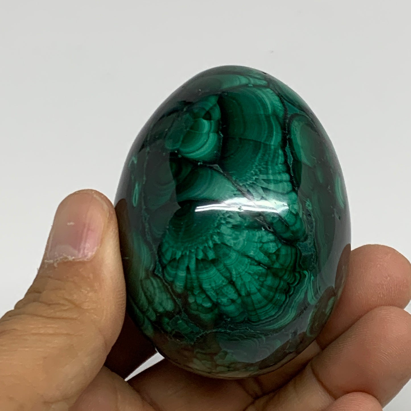 0.54 lbs, 2.4"x1.8", Natural Solid Malachite Egg Polished Gemstone @Congo, B3276