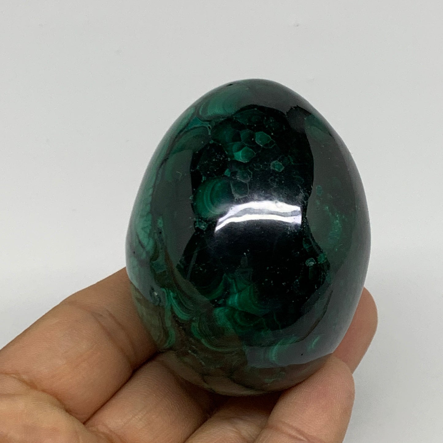 0.54 lbs, 2.4"x1.8", Natural Solid Malachite Egg Polished Gemstone @Congo, B3276