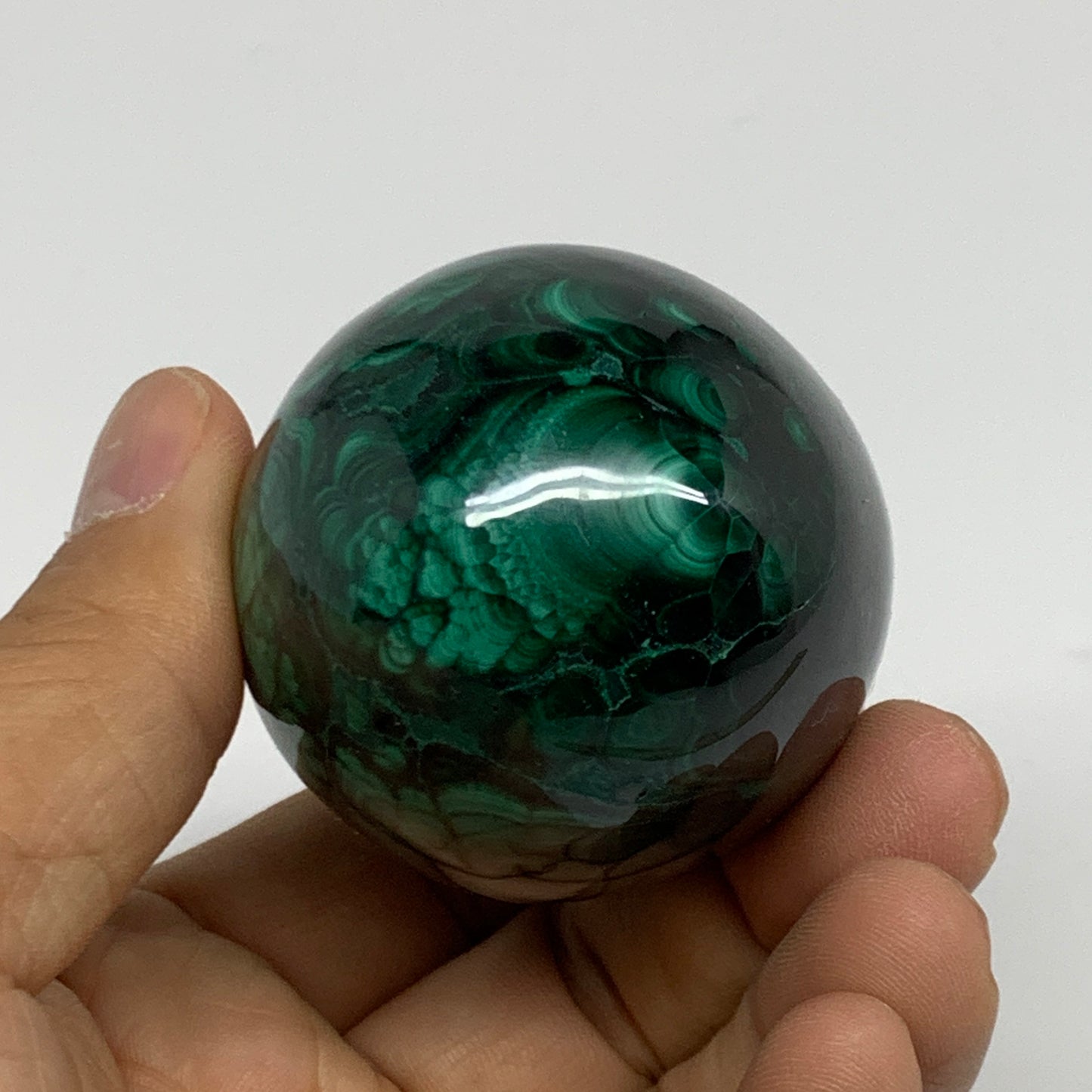 0.54 lbs, 2.4"x1.8", Natural Solid Malachite Egg Polished Gemstone @Congo, B3276