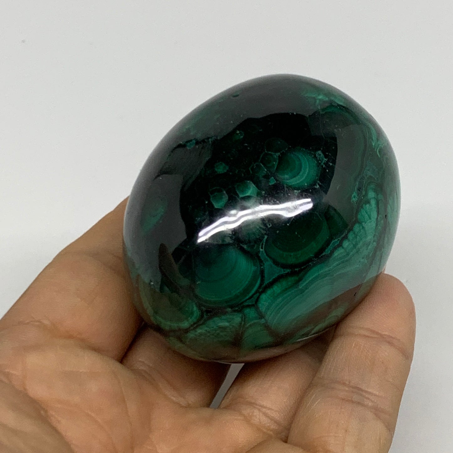 0.54 lbs, 2.4"x1.8", Natural Solid Malachite Egg Polished Gemstone @Congo, B3276