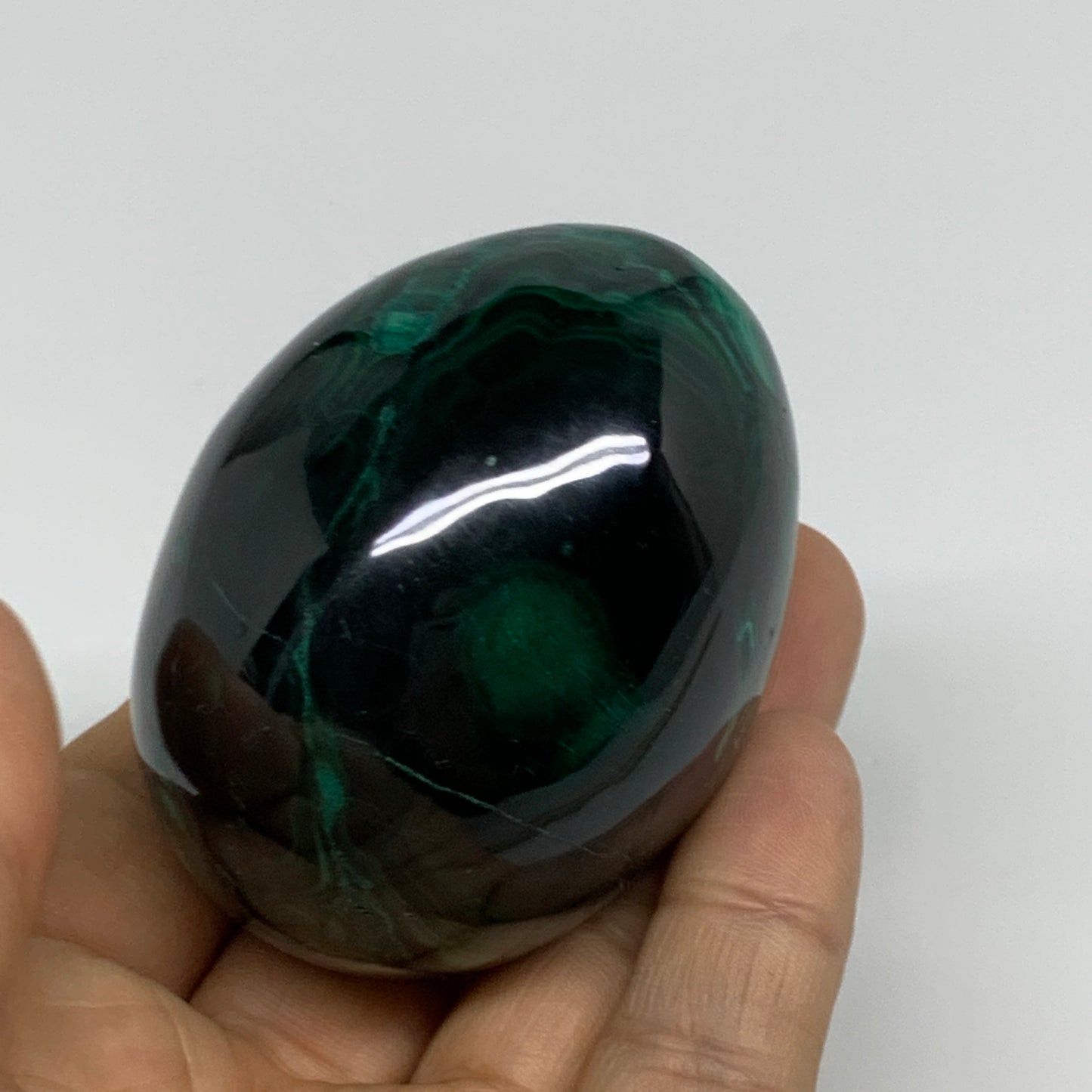 0.54 lbs, 2.4"x1.8", Natural Solid Malachite Egg Polished Gemstone @Congo, B3276