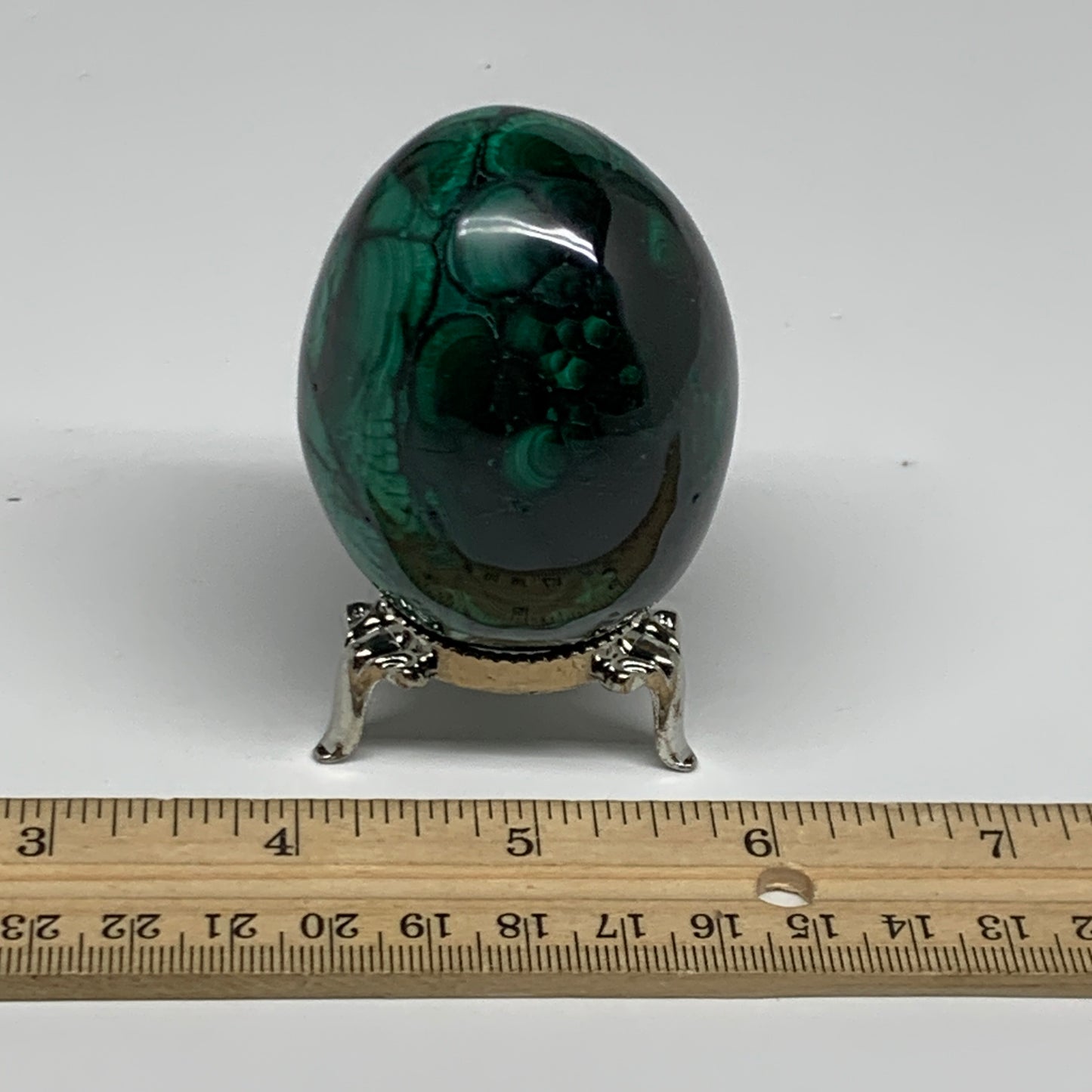 0.54 lbs, 2.4"x1.8", Natural Solid Malachite Egg Polished Gemstone @Congo, B3276