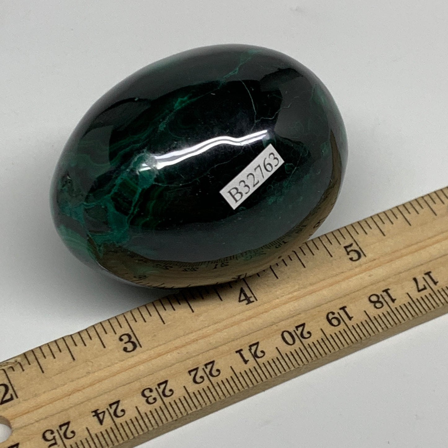 0.54 lbs, 2.4"x1.8", Natural Solid Malachite Egg Polished Gemstone @Congo, B3276