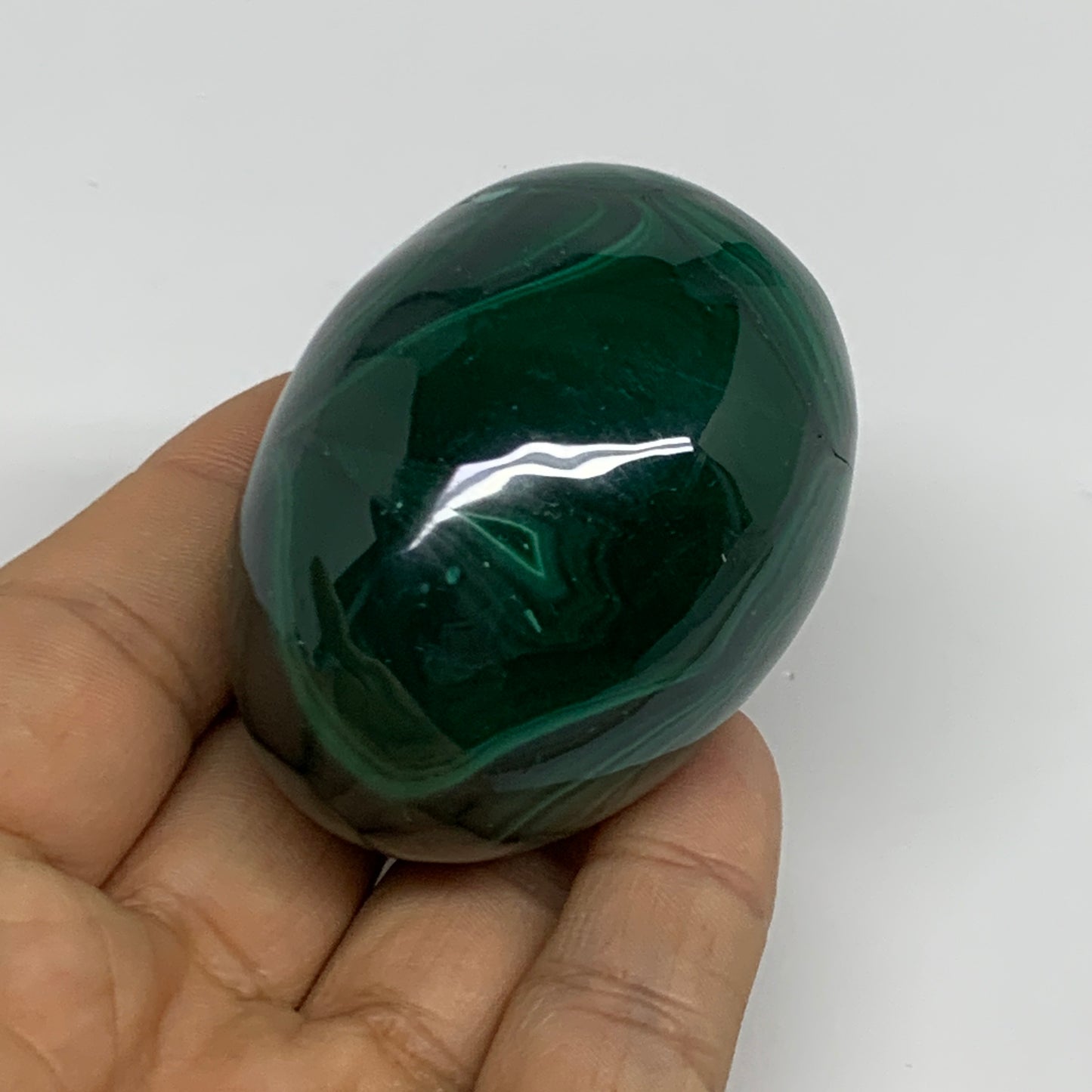 0.45 lbs, 2.3"x1.7", Natural Solid Malachite Egg Polished Gemstone @Congo, B3276