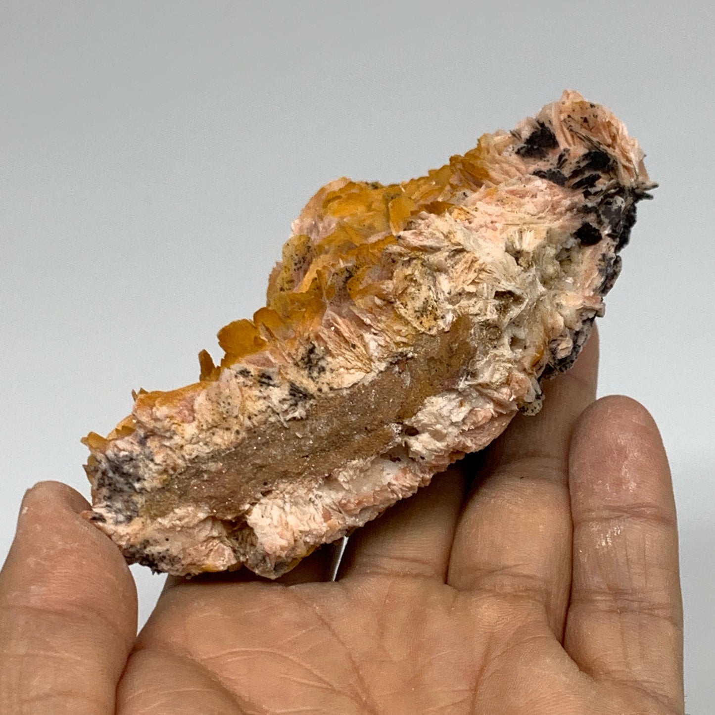 0.66 lbs, 3.9"x2.9x1.3", Natural Golden Barite Mineral Specimen @Morocco, B33432