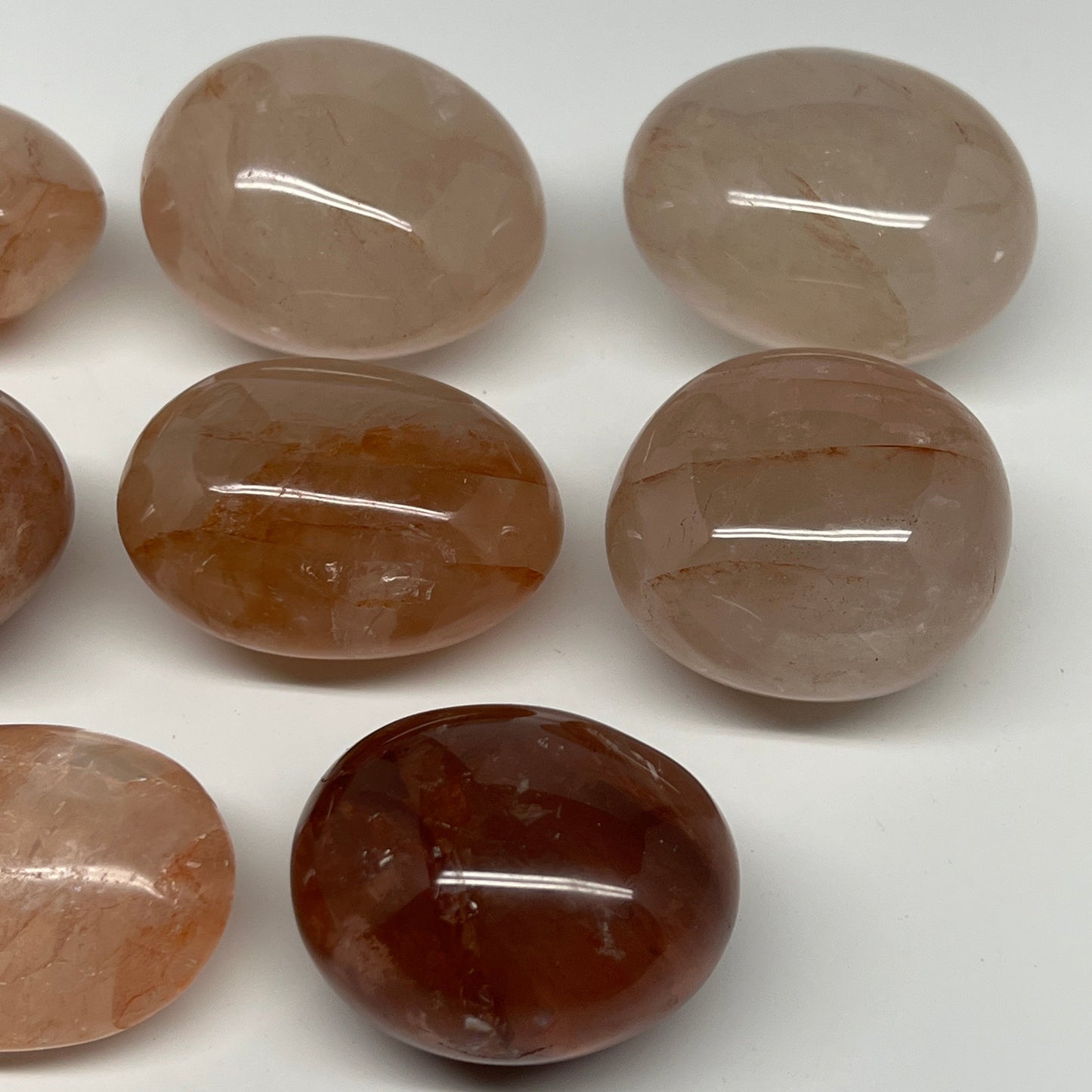 2.2 Lbs, 2-2.4", 8pcs, Red Hematoid Palm-Stone Polished Wholesale , B21195