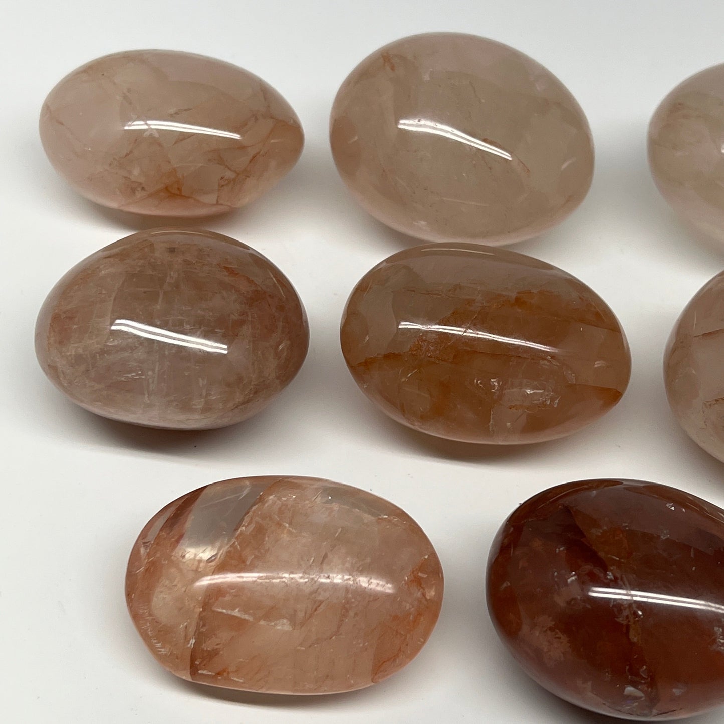 2.2 Lbs, 2-2.4", 8pcs, Red Hematoid Palm-Stone Polished Wholesale , B21195