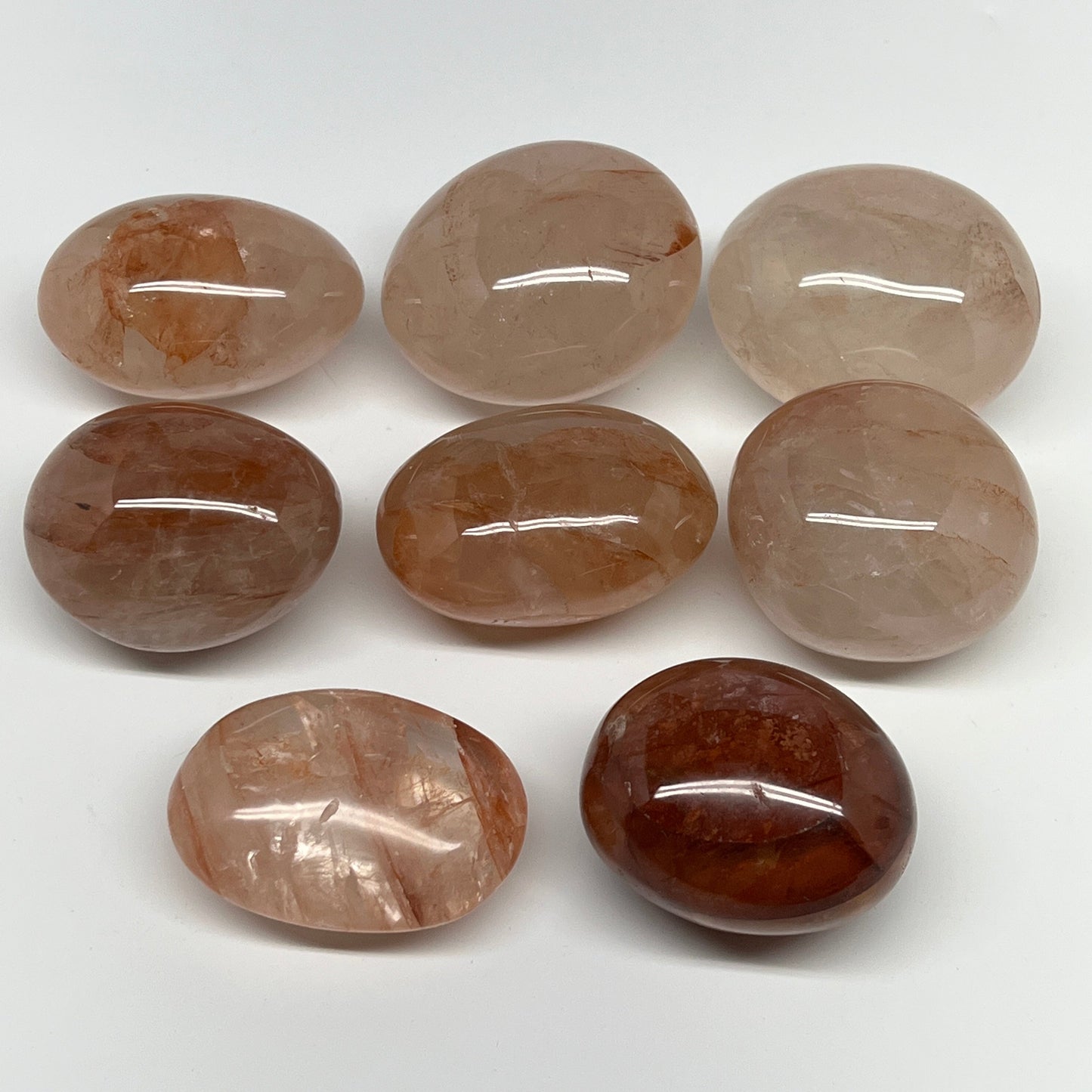 2.2 Lbs, 2-2.4", 8pcs, Red Hematoid Palm-Stone Polished Wholesale , B21195