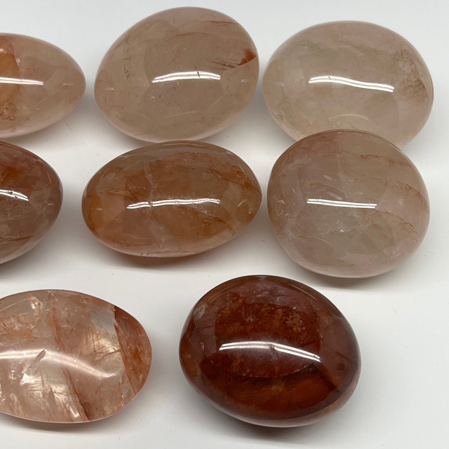 2.2 Lbs, 2-2.4", 8pcs, Red Hematoid Palm-Stone Polished Wholesale , B21195