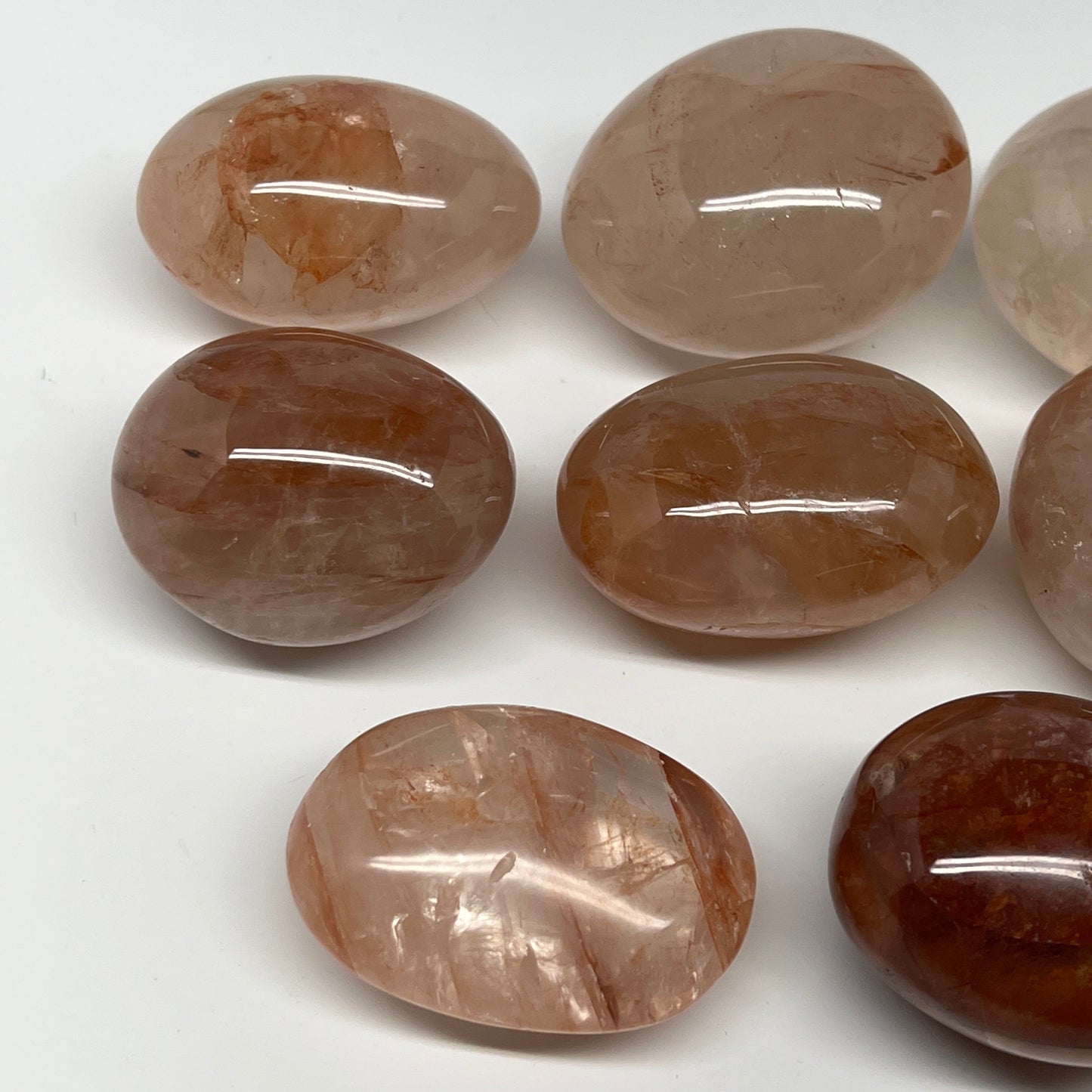 2.2 Lbs, 2-2.4", 8pcs, Red Hematoid Palm-Stone Polished Wholesale , B21195