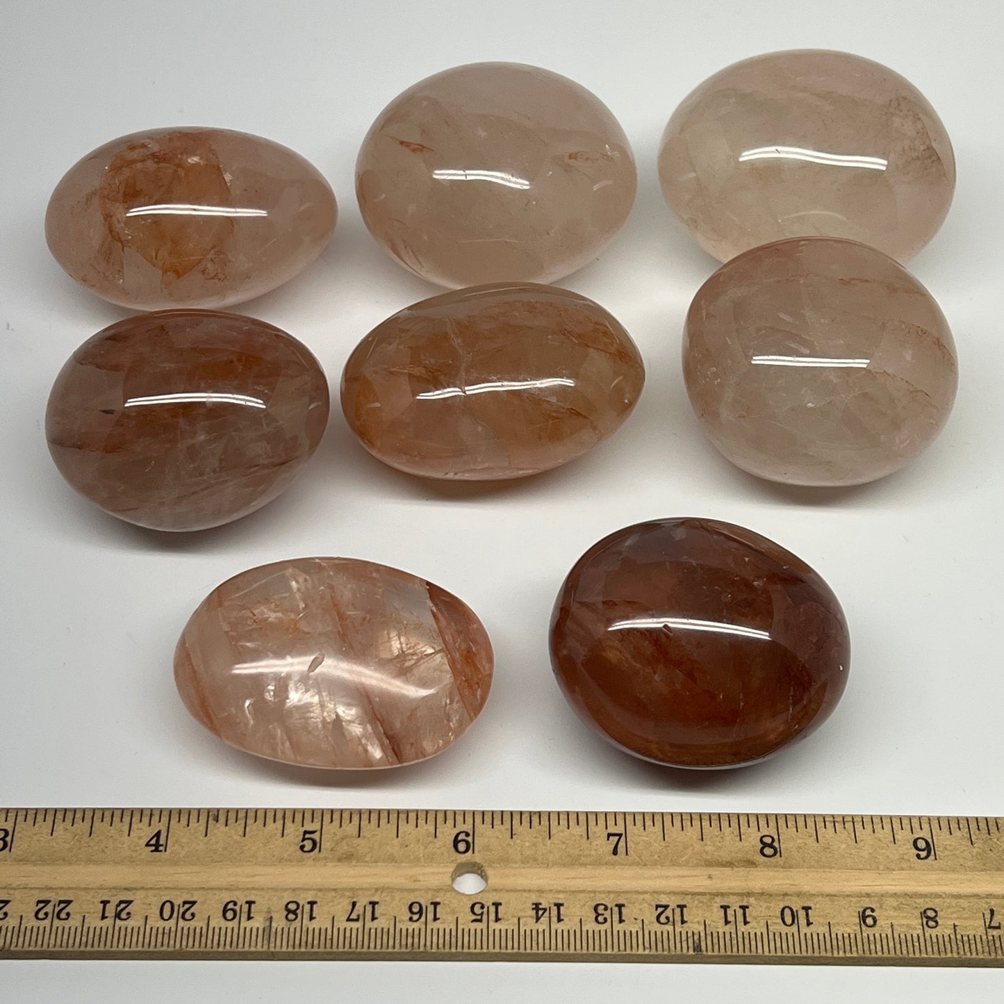 2.2 Lbs, 2-2.4", 8pcs, Red Hematoid Palm-Stone Polished Wholesale , B21195