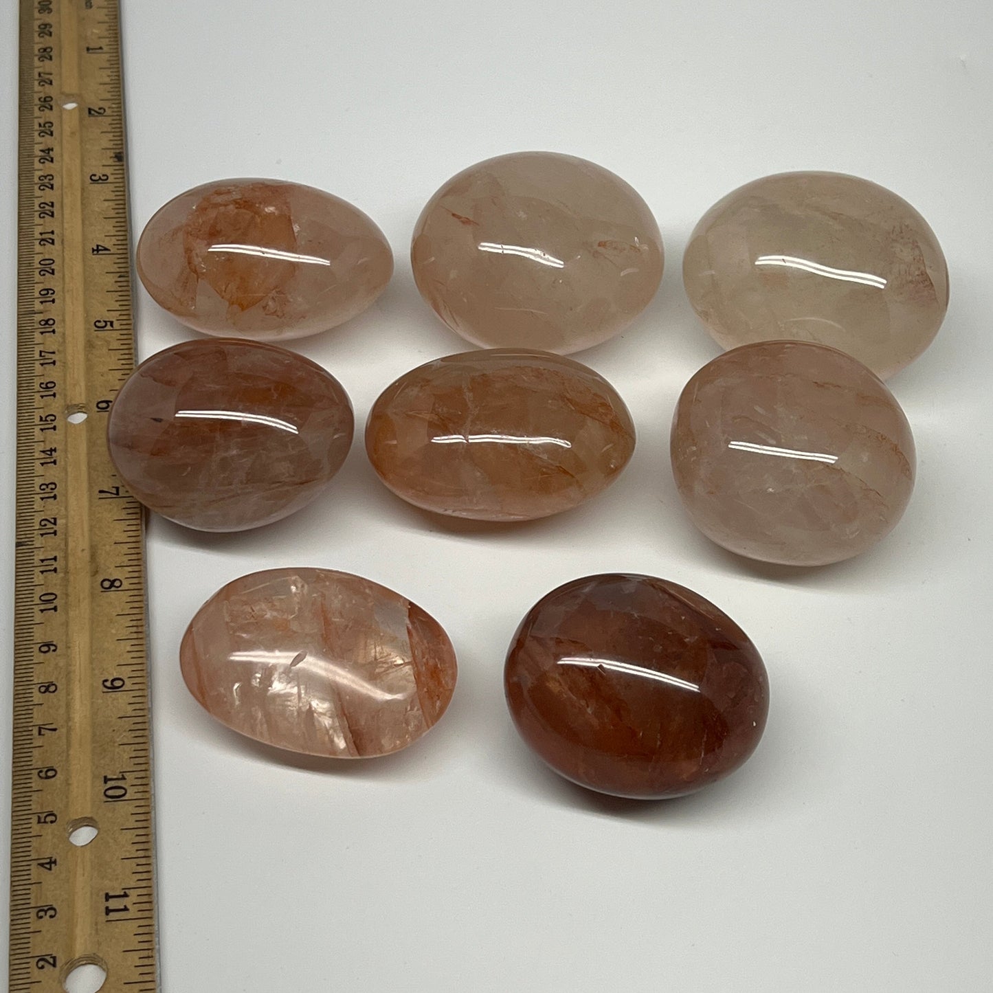 2.2 Lbs, 2-2.4", 8pcs, Red Hematoid Palm-Stone Polished Wholesale , B21195