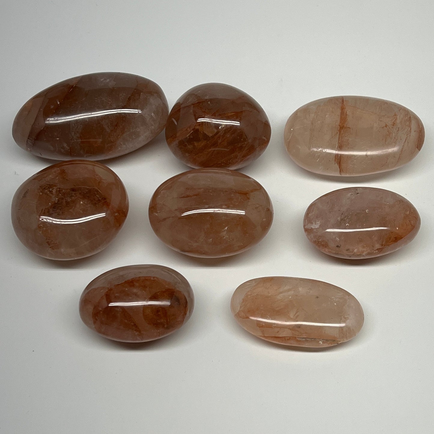 2.2 Lbs, 2-3.2", 8pcs, Red Hematoid Palm-Stone Polished Wholesale , B21196