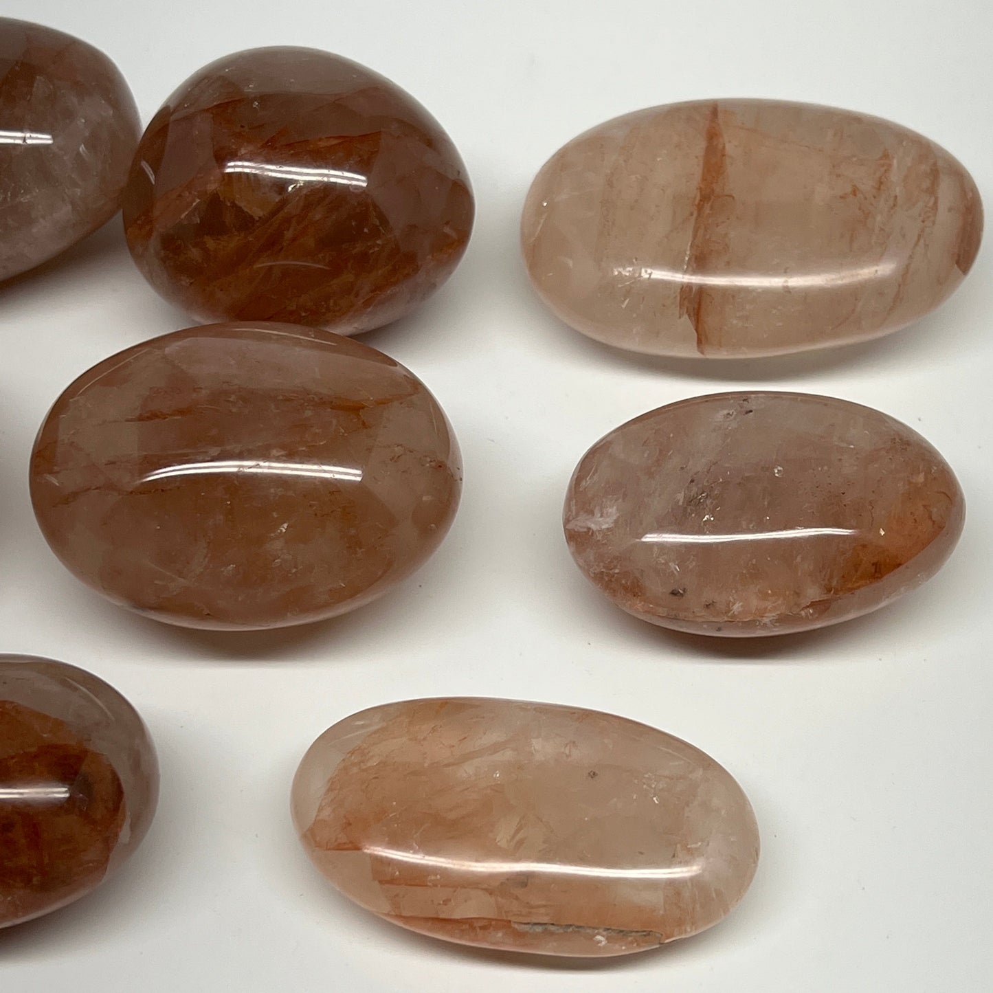 2.2 Lbs, 2-3.2", 8pcs, Red Hematoid Palm-Stone Polished Wholesale , B21196