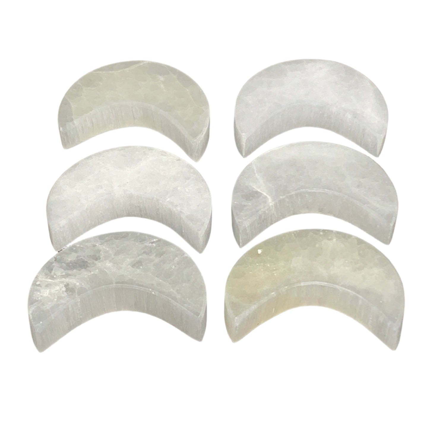 1pcs, 58-68g, 2.5"x1.1"x0.6", Selenite Crescent Moon Crystal (Satin Spar),B35624