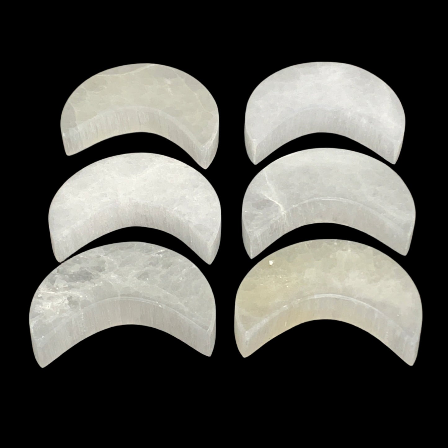 1pcs, 58-68g, 2.5"x1.1"x0.6", Selenite Crescent Moon Crystal (Satin Spar),B35624