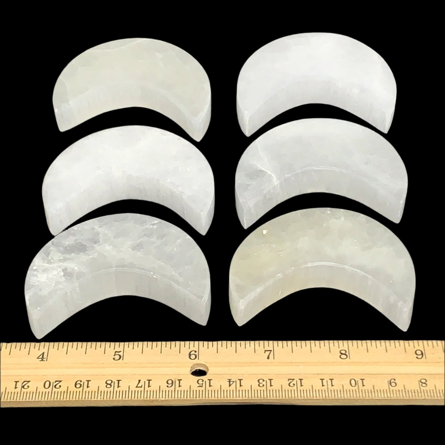 1pcs, 58-68g, 2.5"x1.1"x0.6", Selenite Crescent Moon Crystal (Satin Spar),B35624