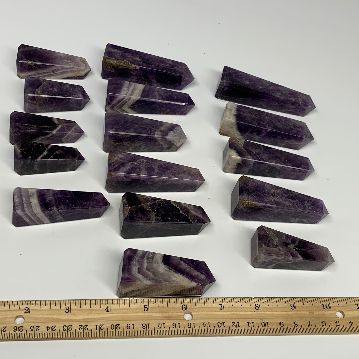 2.2 lbs, 2" - 3.5", 17pcs, Natural Amethyst Towers, Obelisks, B29164