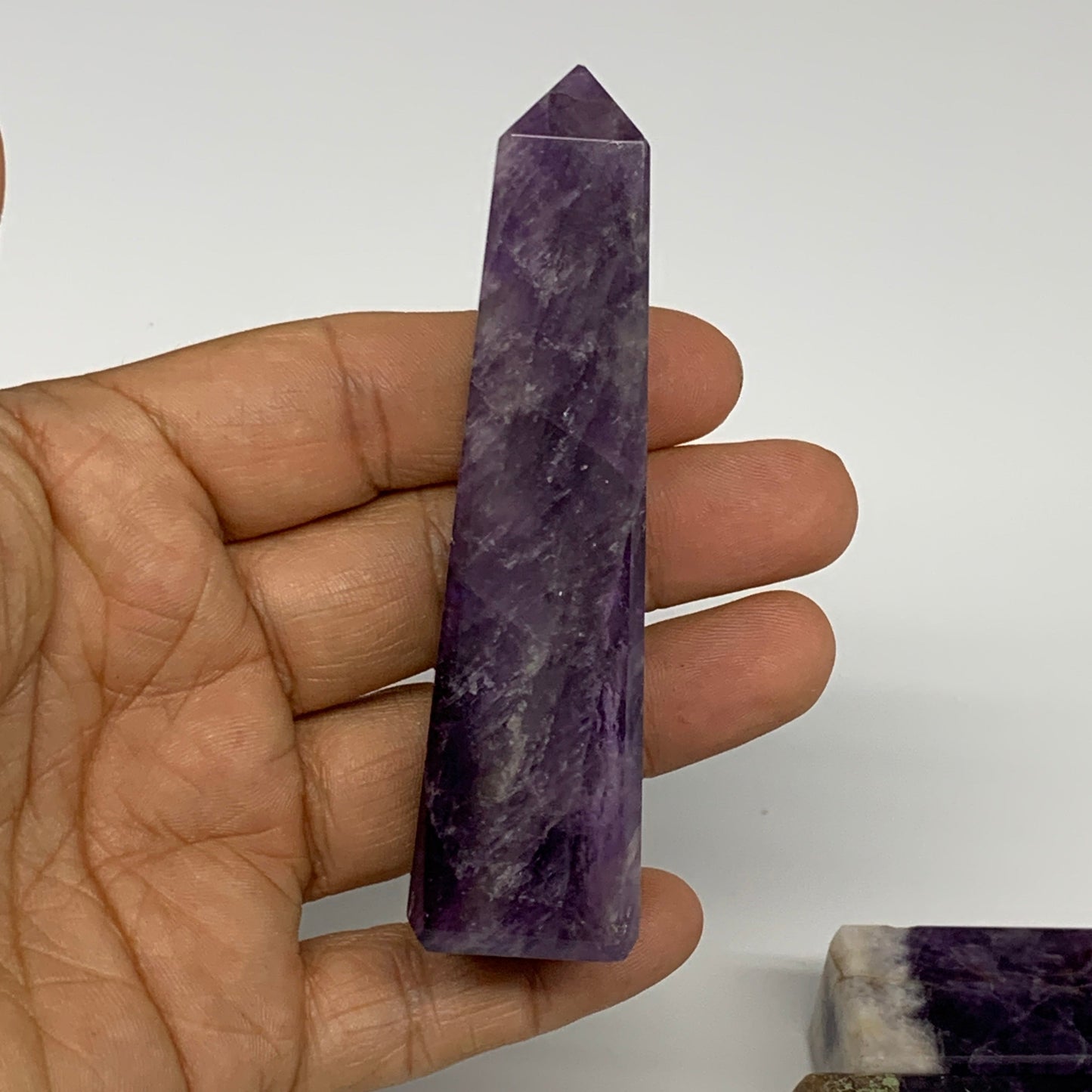 2.2 lbs, 2" - 3.5", 17pcs, Natural Amethyst Towers, Obelisks, B29164