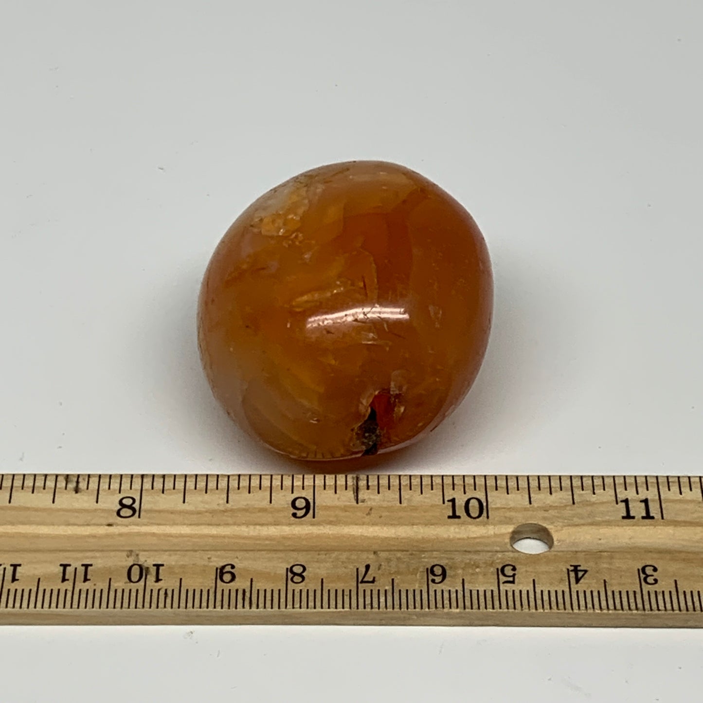 114.8g, 2"x1.8"x1.4", Red Carnelian Palm-Stone Gem Crystal Polished, B28423