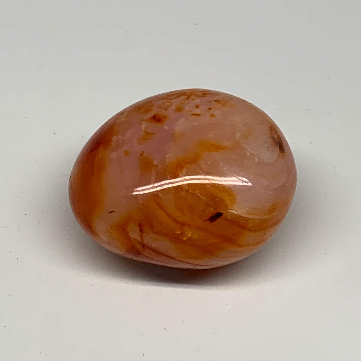 165.6g, 2.4"x2.1"x1.5", Red Carnelian Palm-Stone Gem Crystal Polished, B28424