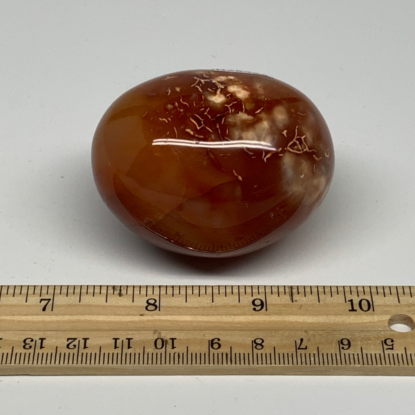 176.7g, 2.4"x1.9"x1.8", Red Carnelian Palm-Stone Gem Crystal Polished, B28428