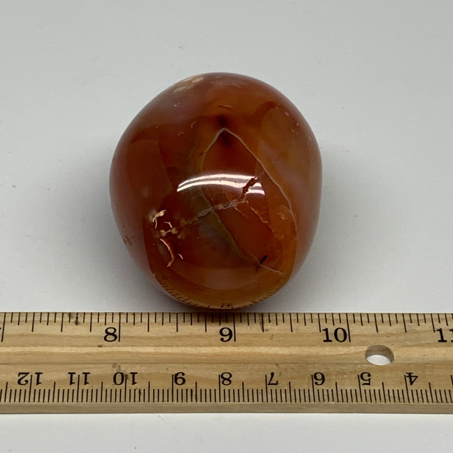 176.7g, 2.4"x1.9"x1.8", Red Carnelian Palm-Stone Gem Crystal Polished, B28428