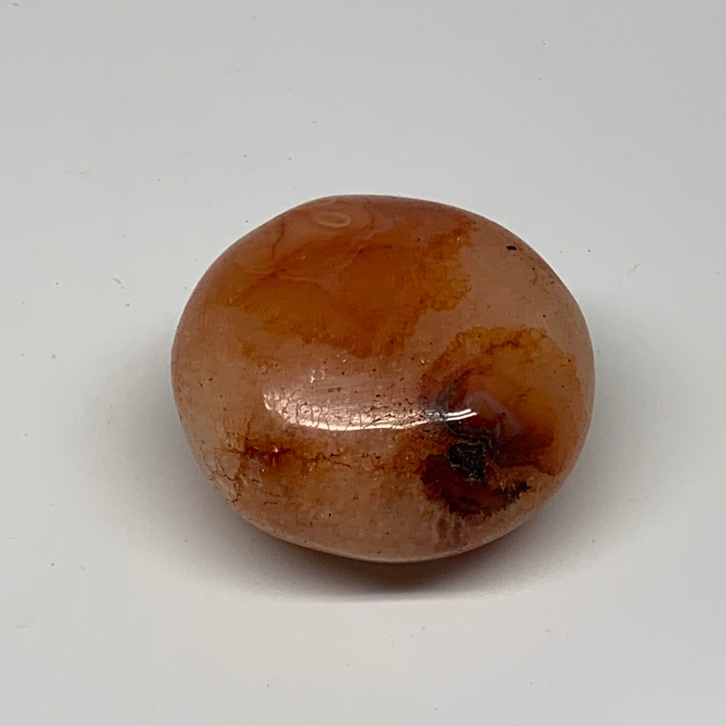 130.4g, 2"x2"x1.4", Red Carnelian Palm-Stone Gem Crystal Polished, B28437