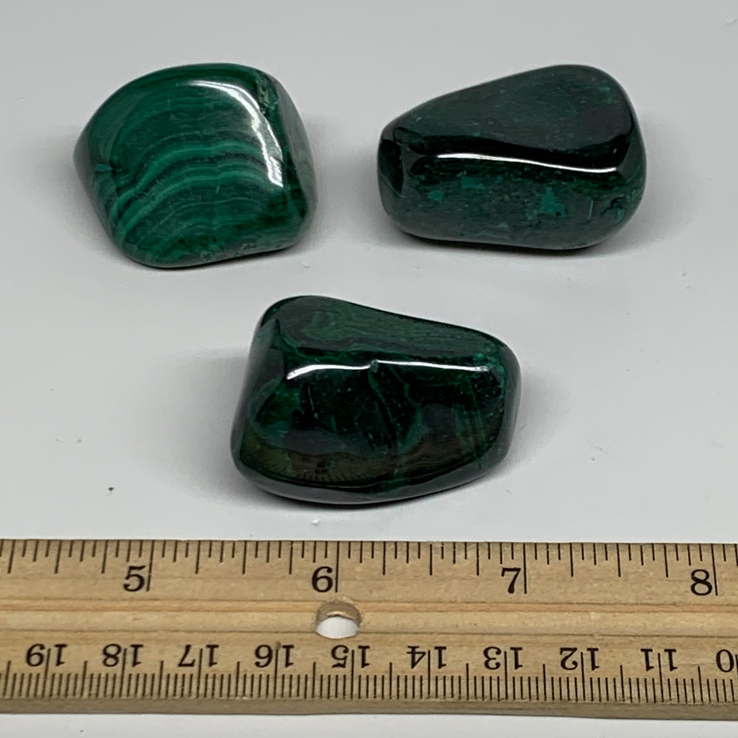 174.2g, 1.4"-1.6", 3pcs, Natural Small Malachite Tumbled Polished, B32823