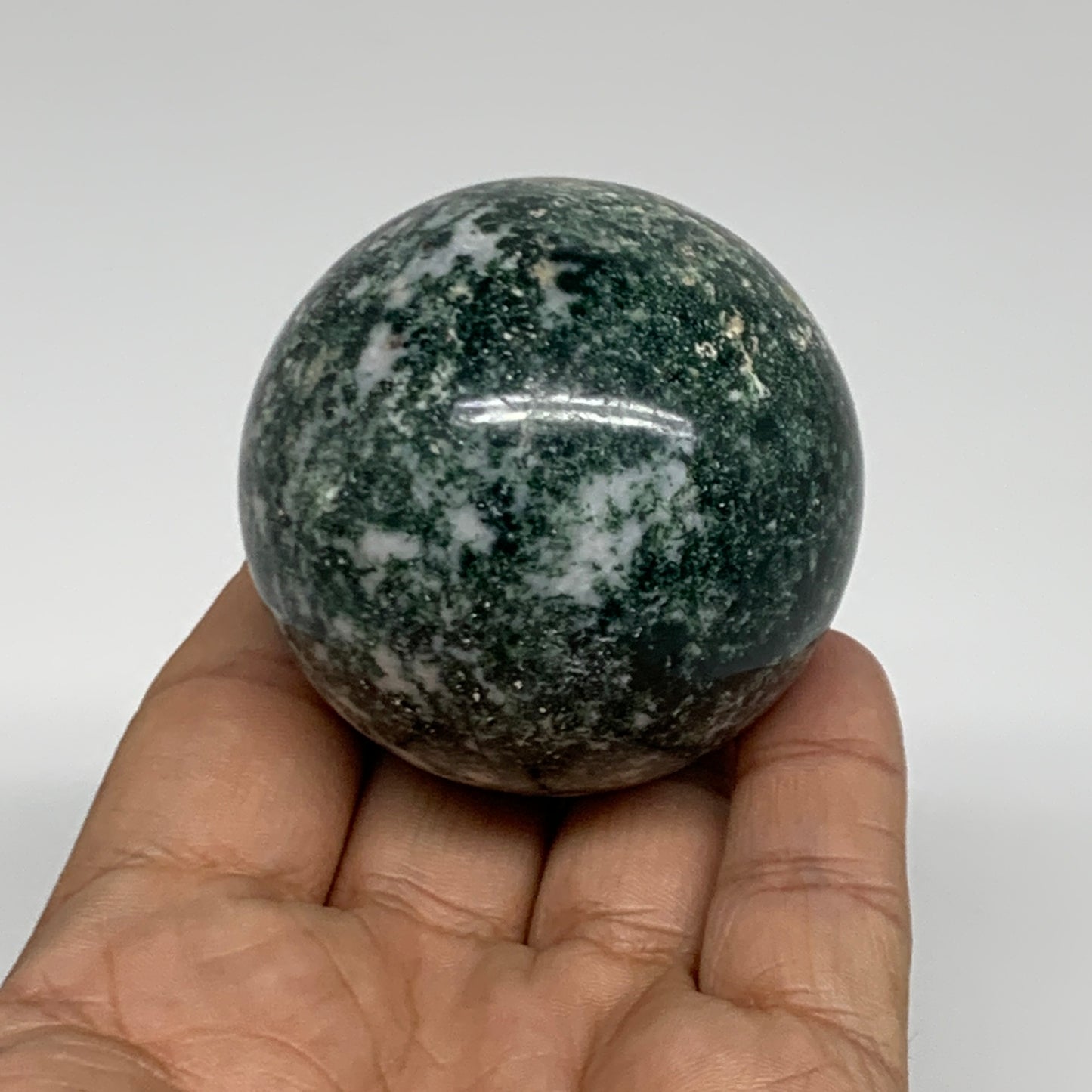 178.7g, 2"(51mm), Natural Moss Agate Sphere Ball Gemstone @India,B34917