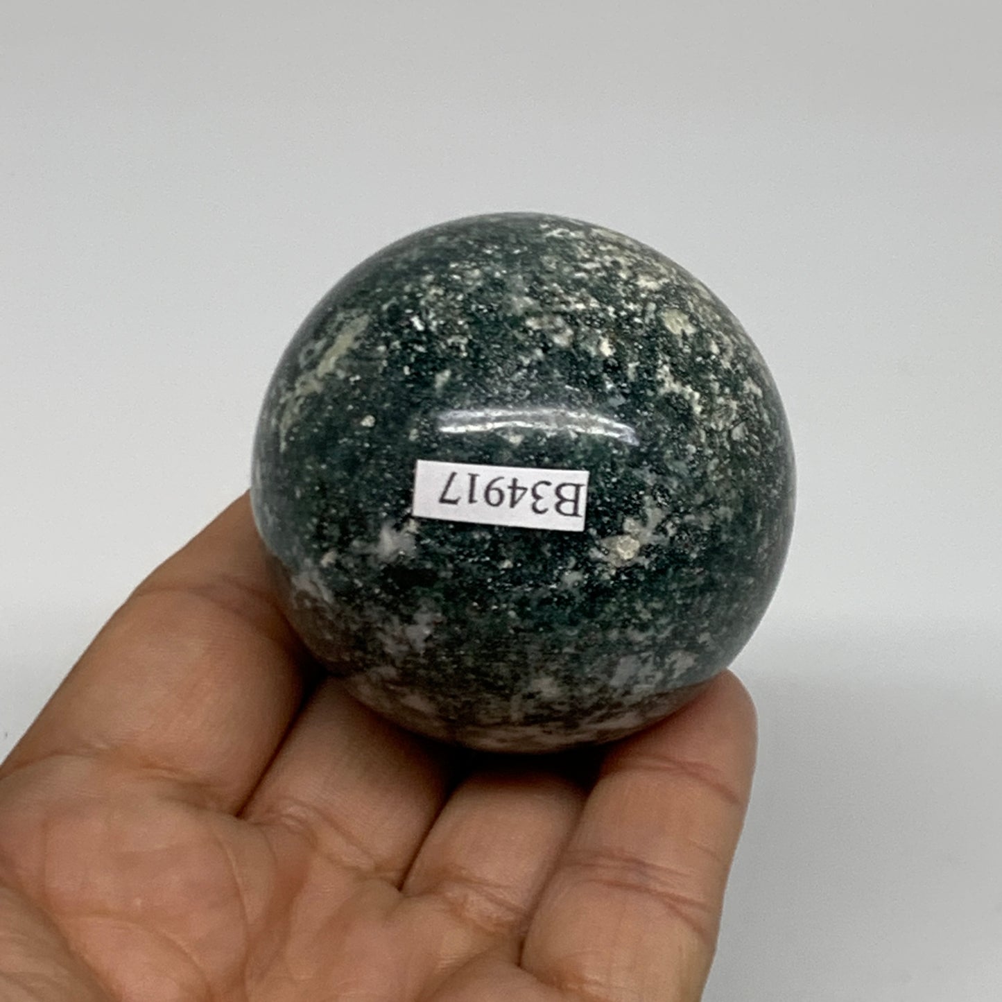 178.7g, 2"(51mm), Natural Moss Agate Sphere Ball Gemstone @India,B34917