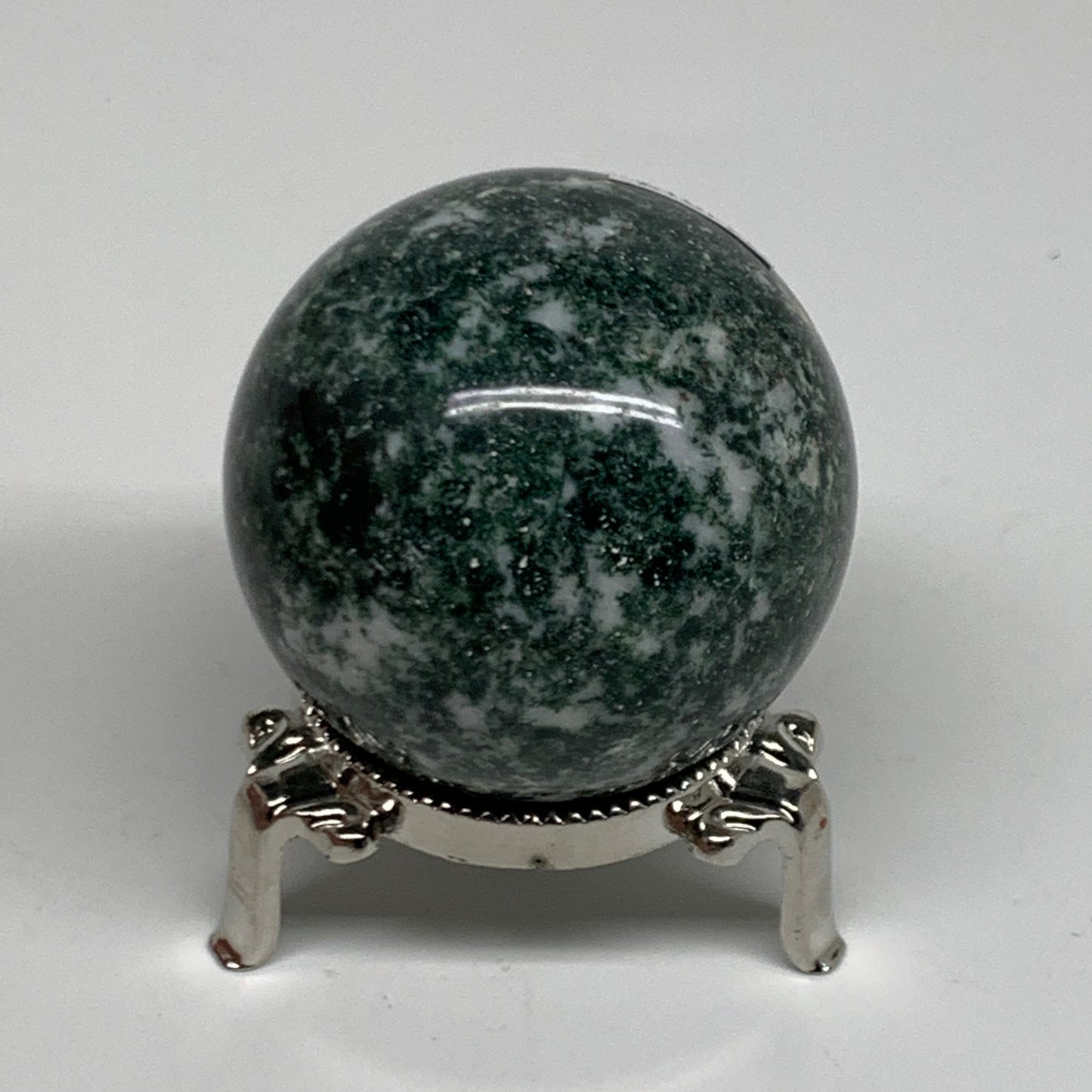 178.7g, 2"(51mm), Natural Moss Agate Sphere Ball Gemstone @India,B34917