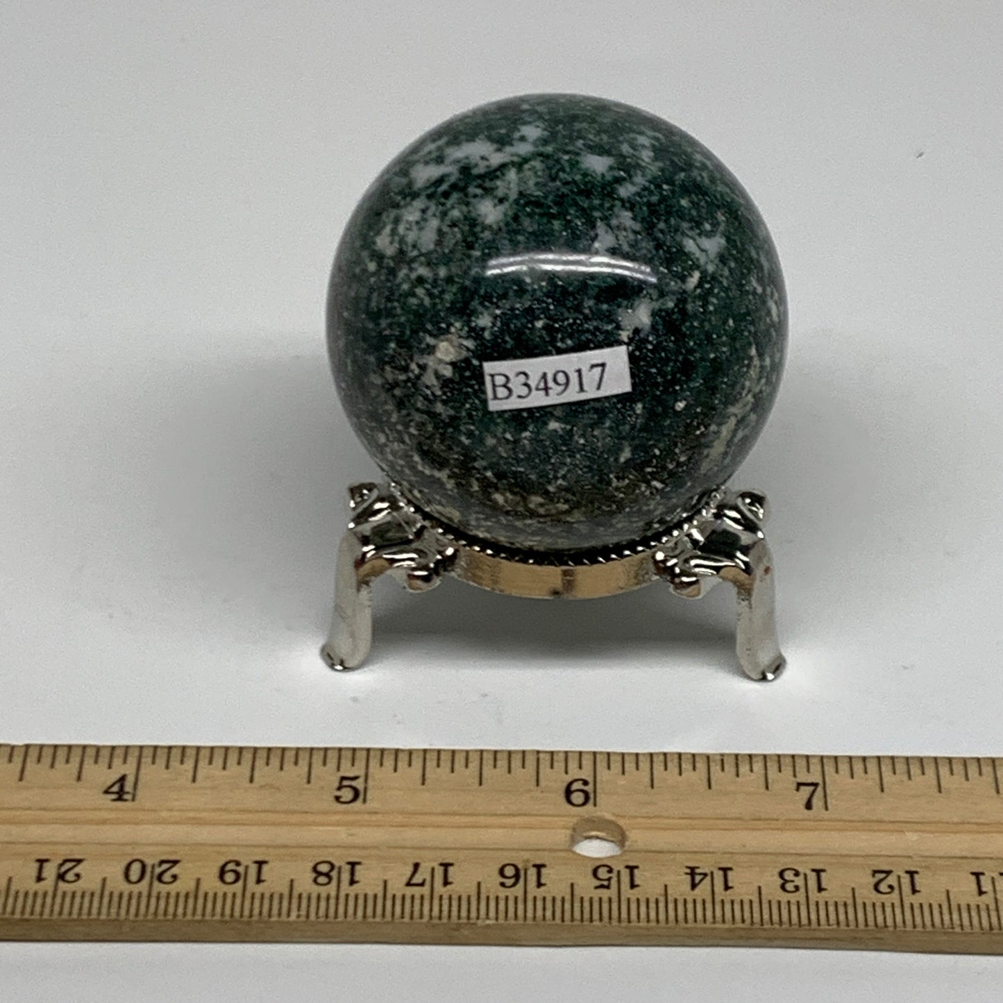 178.7g, 2"(51mm), Natural Moss Agate Sphere Ball Gemstone @India,B34917