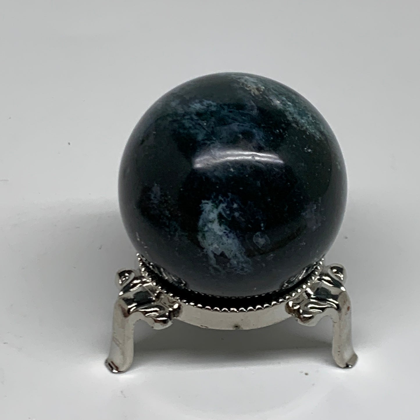 148g, 1.9"(48mm), Natural Moss Agate Sphere Ball Gemstone @India,B34918