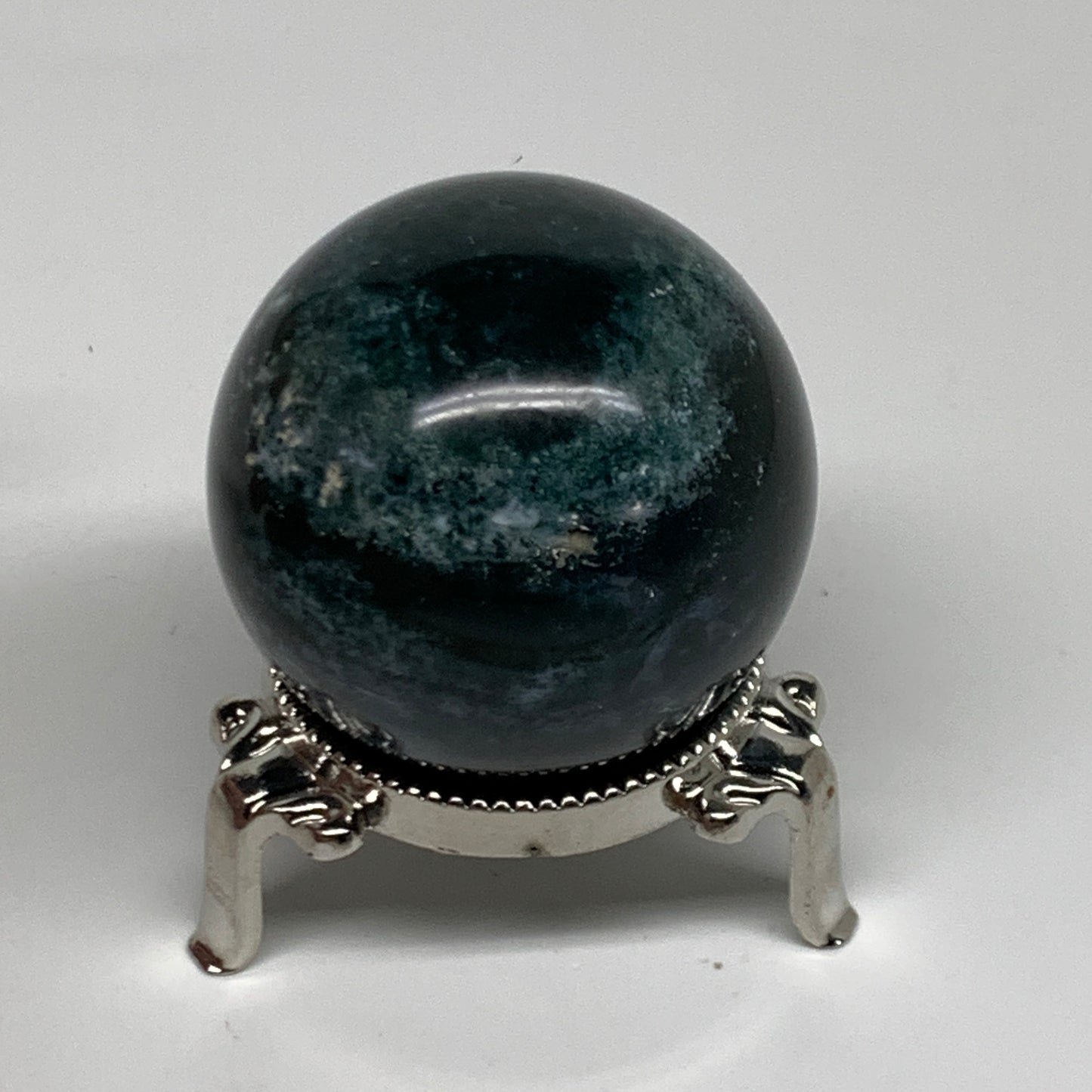 148g, 1.9"(48mm), Natural Moss Agate Sphere Ball Gemstone @India,B34918