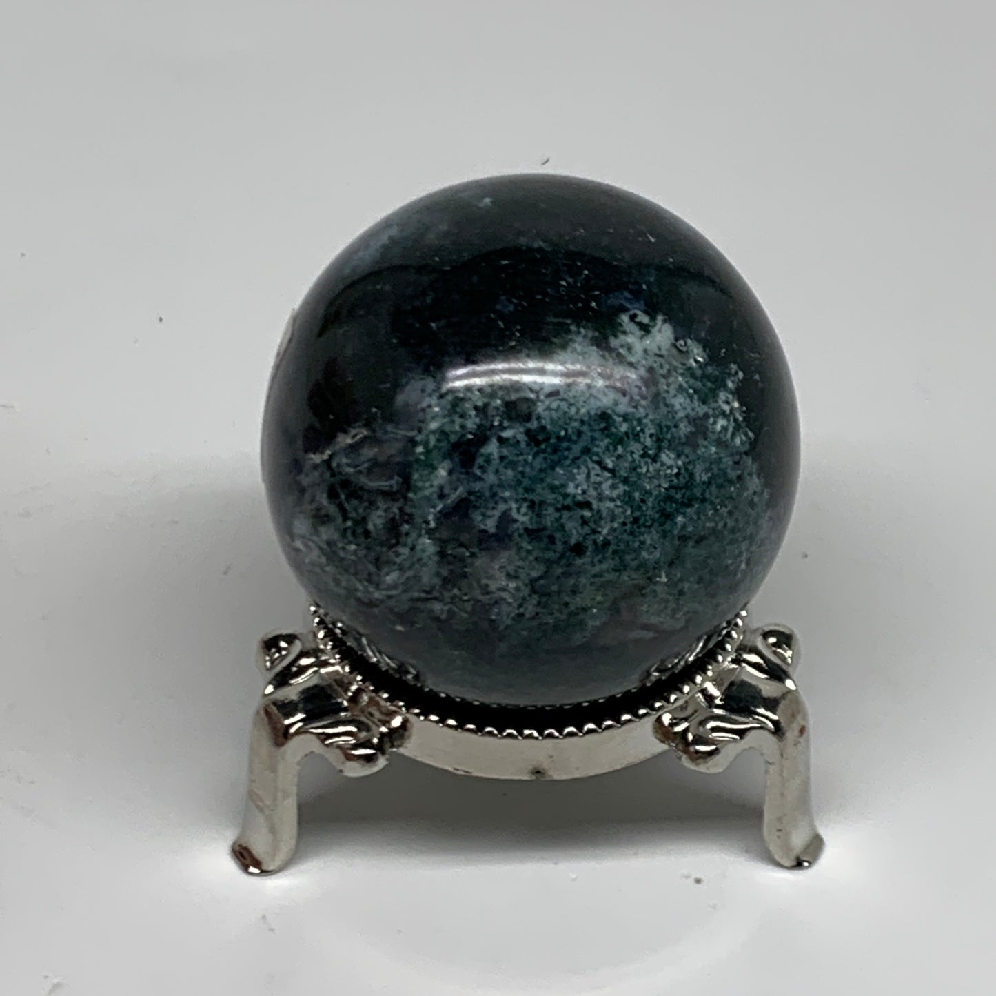 148g, 1.9"(48mm), Natural Moss Agate Sphere Ball Gemstone @India,B34918