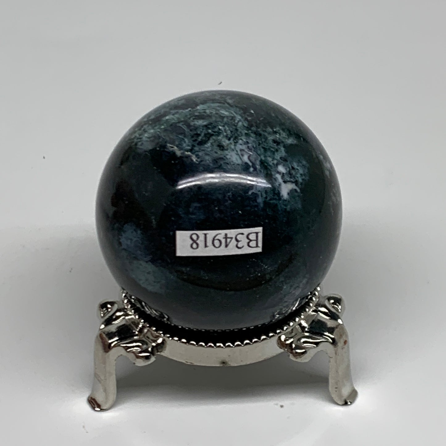 148g, 1.9"(48mm), Natural Moss Agate Sphere Ball Gemstone @India,B34918