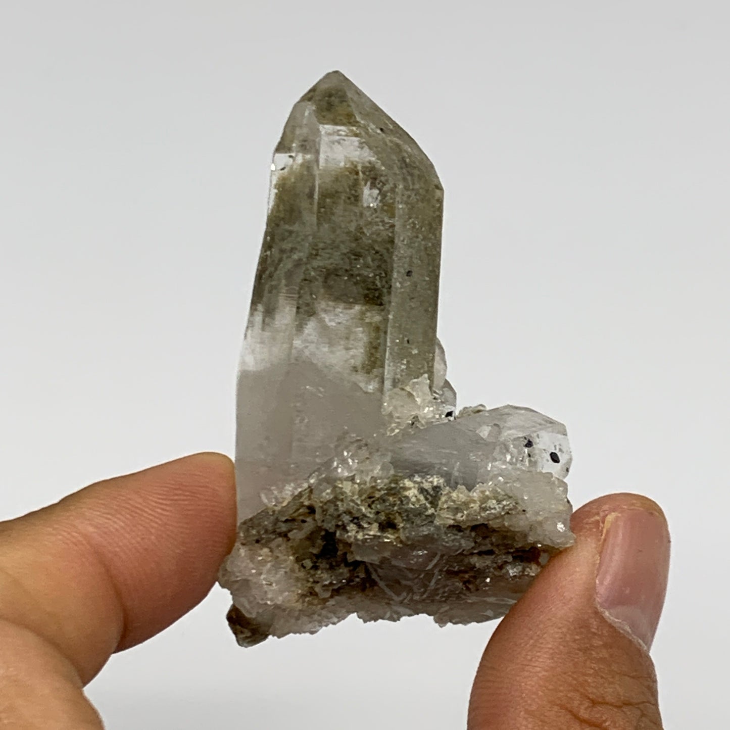 39.2g, 2.2"x1.5"x1", Chlorine Quartz Crystal Mineral,Specimen Terminated,B27673