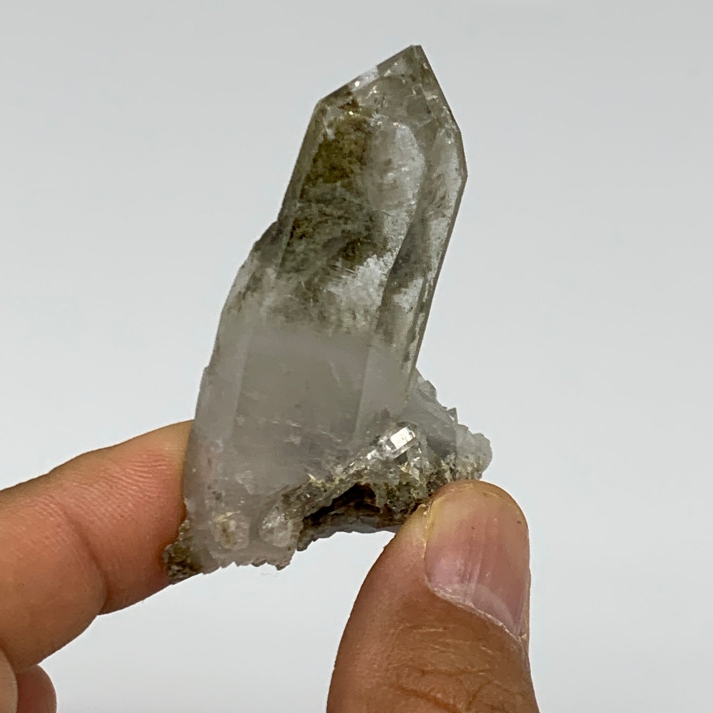 39.2g, 2.2"x1.5"x1", Chlorine Quartz Crystal Mineral,Specimen Terminated,B27673