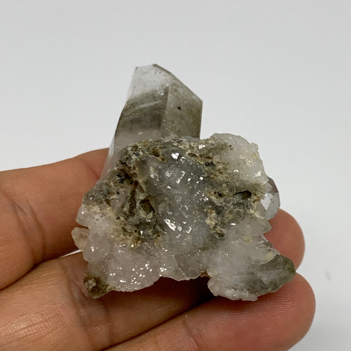 39.2g, 2.2"x1.5"x1", Chlorine Quartz Crystal Mineral,Specimen Terminated,B27673